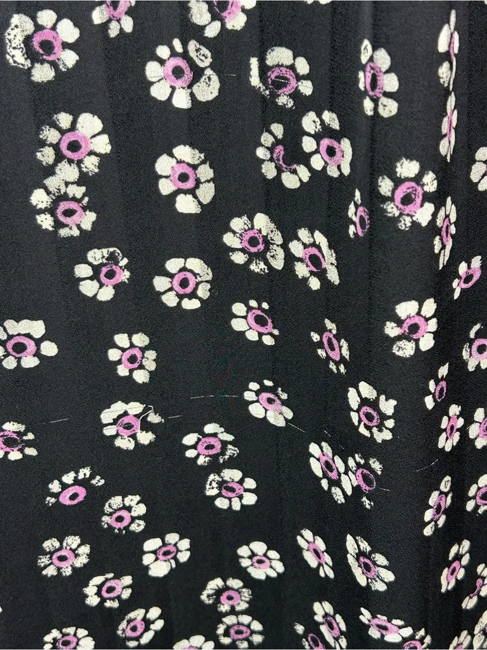 TORY‎ BURCH Avery Silk Floral Mini Shirt Dress Black Pink Size 4 Preppy Resort